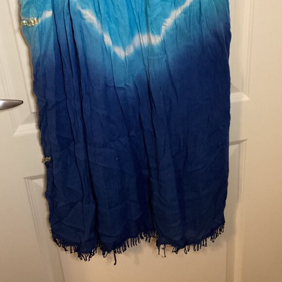 Sorela Women's Boho Midi Sleeveless Dress Free Size Embroidered Blue Beach - Picture 7 of 9